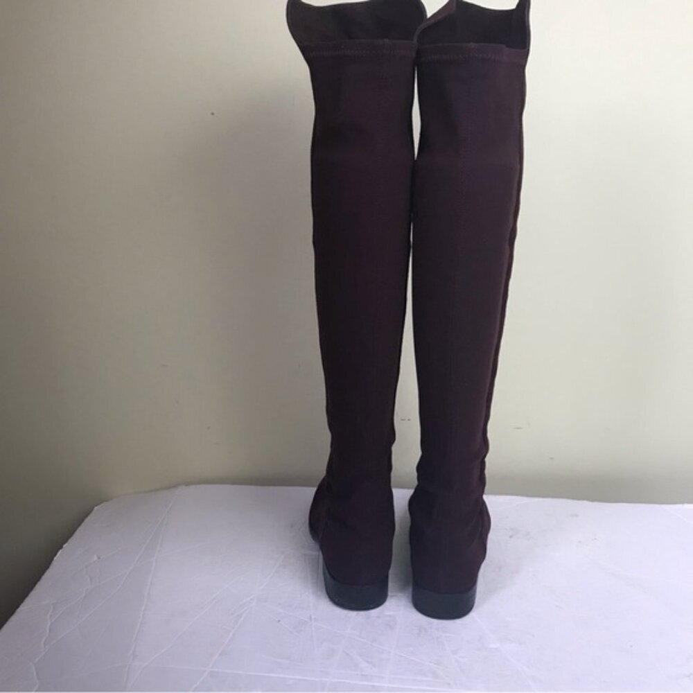 Stuart Weitzman 5050 Suede OverThe Knee Tall Boot Stretch Round Toe Burgundy 5.5 - Picture 5 of 16